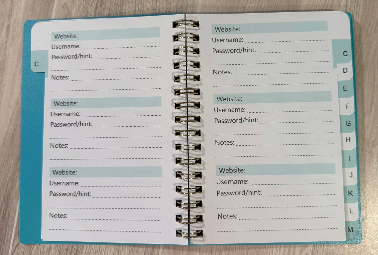 Premium Item - Password Book